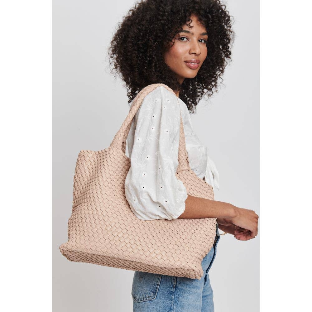 Solana Woven Vegan Leather Tote