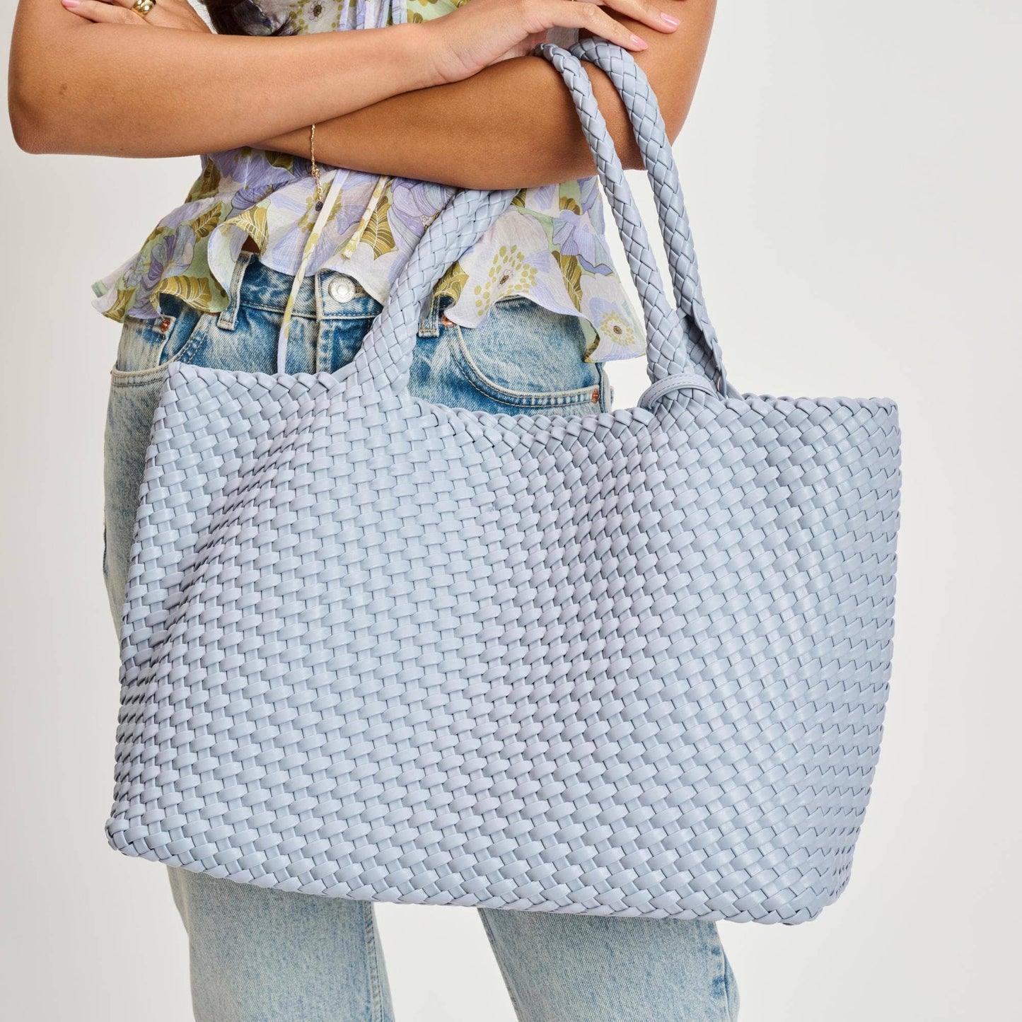 Solana Woven Vegan Leather Tote