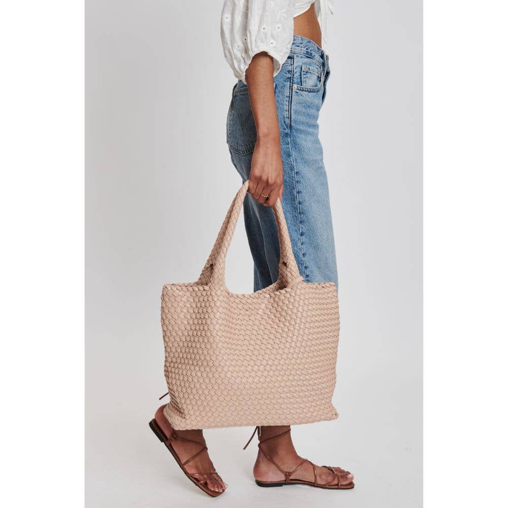 Solana Woven Vegan Leather Tote
