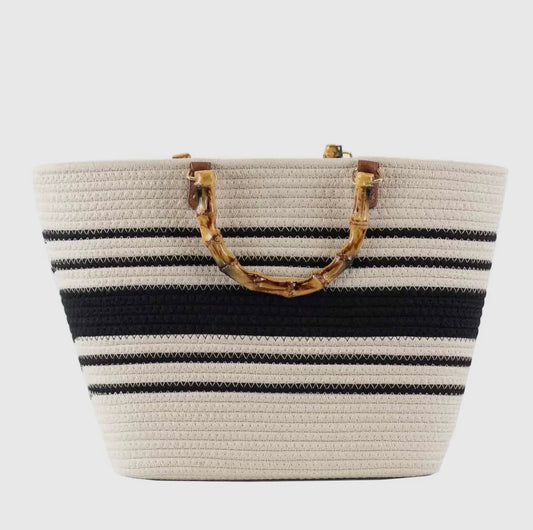 Black Stripe Tote