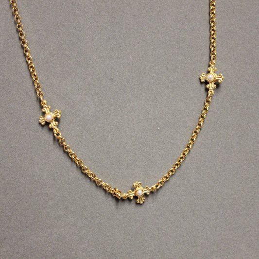 Cross Pearl Necklace