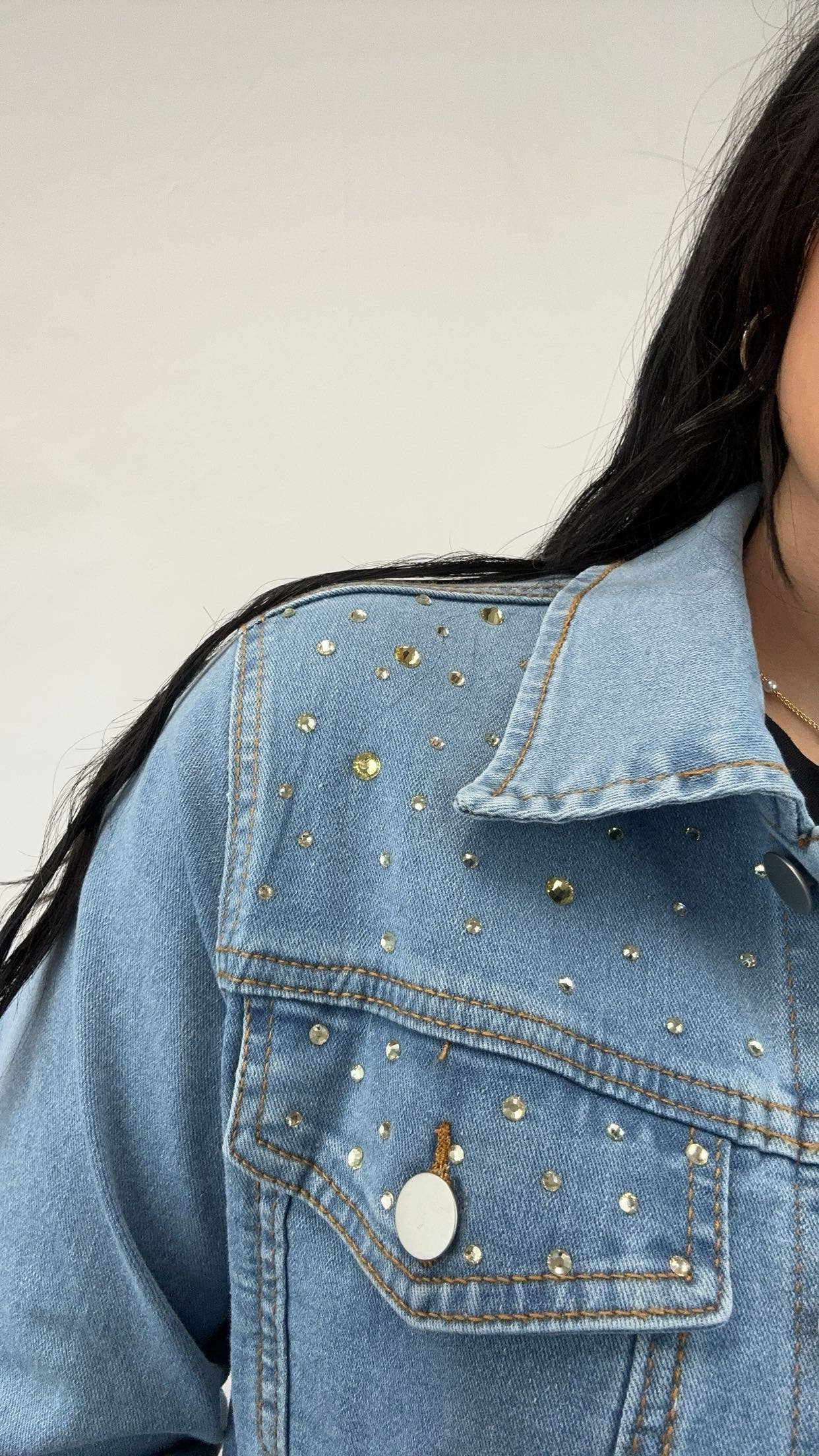 Golden Roar - Women's Sequin Embroidery Tiger Denim Jacket