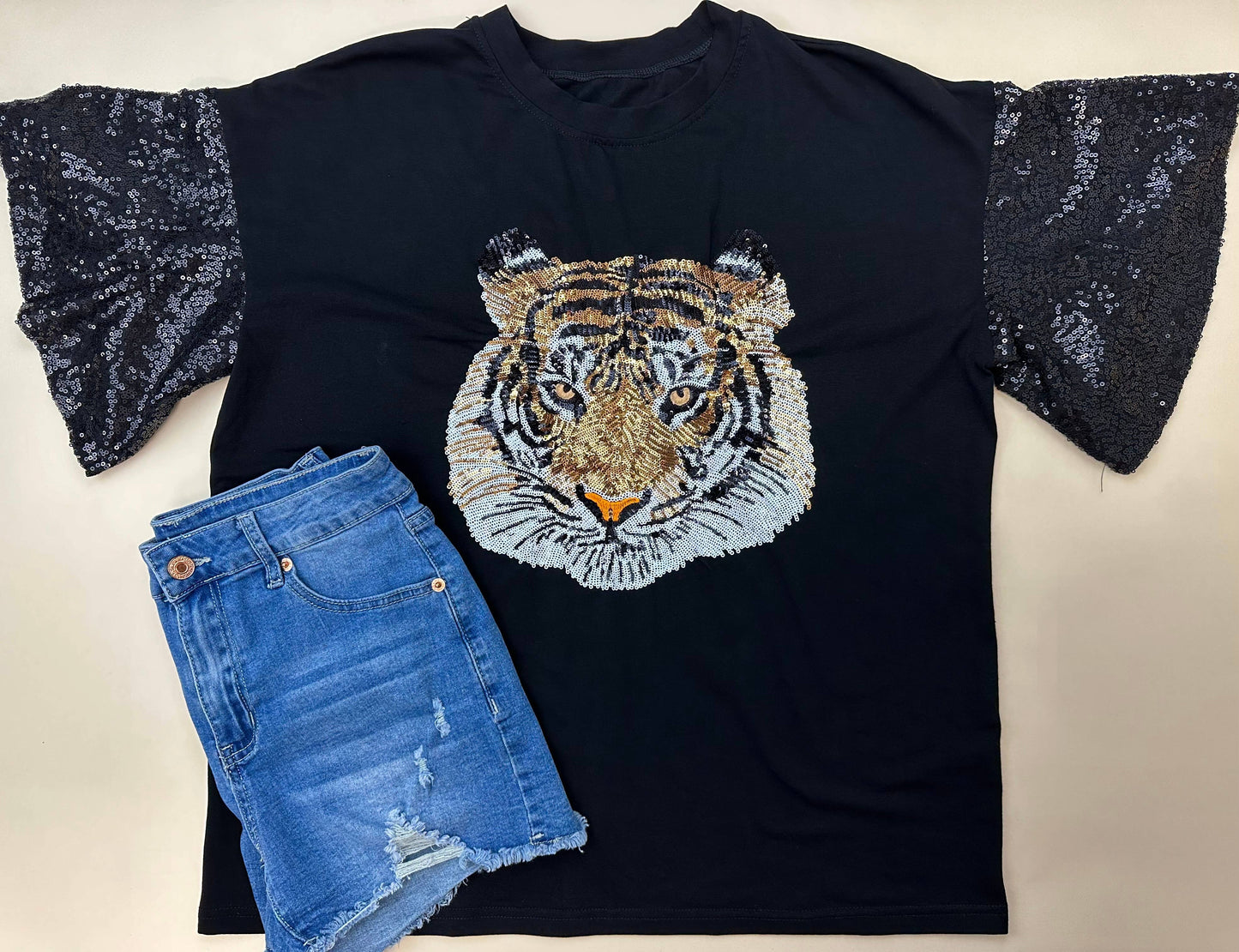 Eye of the Tiger | Women's Sequin Flowy Shirt