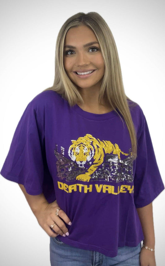 Mike Over Tiger Stadium LSU (LICENSED) | Oversized Sequin