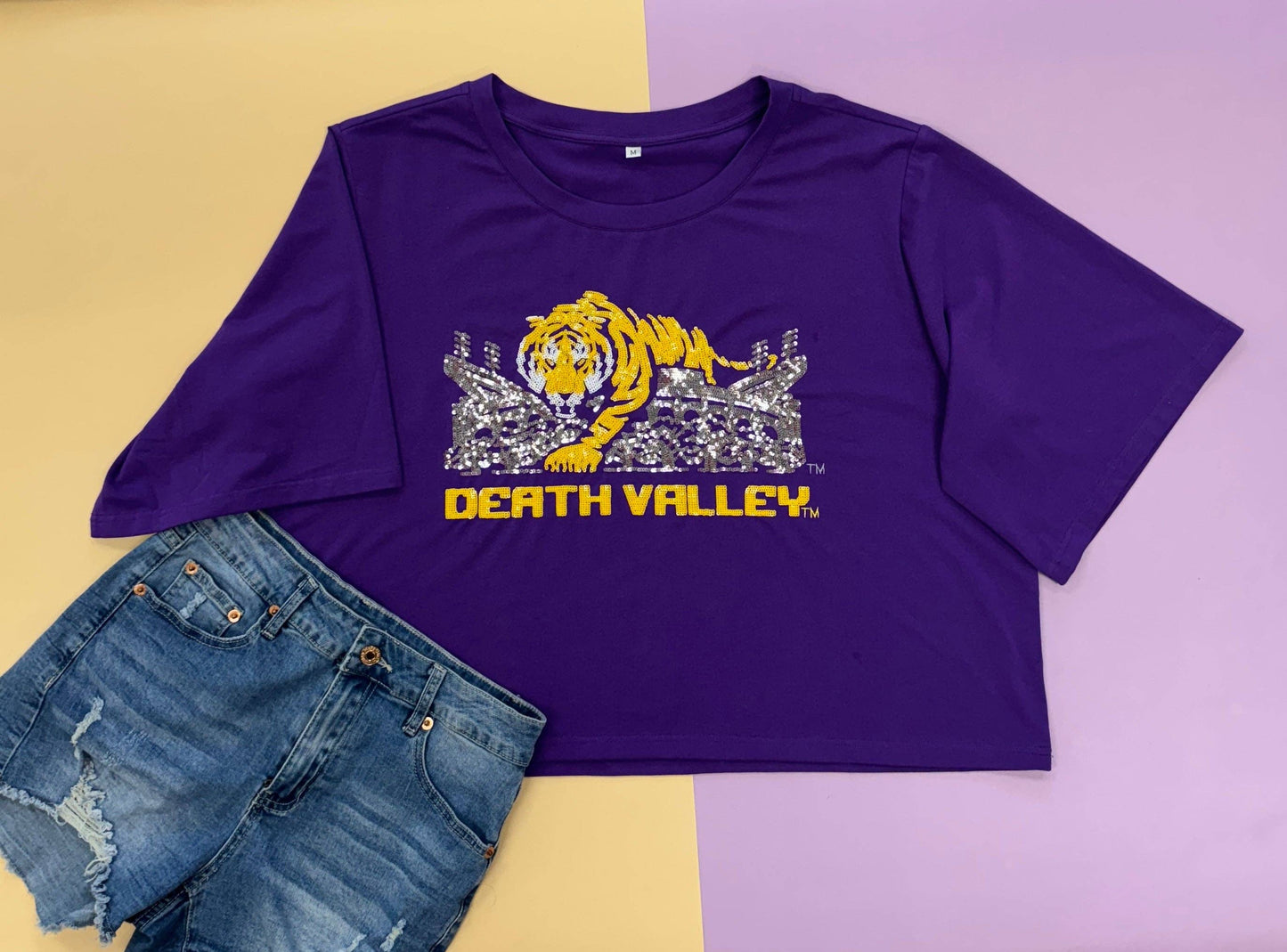 Mike Over Tiger Stadium LSU (LICENSED) | Oversized Sequin