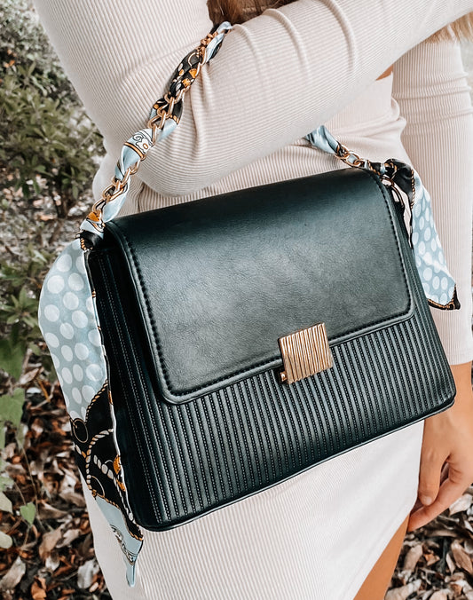 Black Ribbon Crossbody Purse